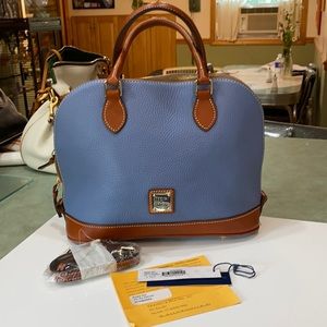 Dooney Dusty Blue Zip Zip satchel